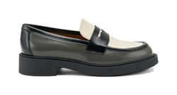 MOCASINI IN PELLE SPAZZOLATA TRICOLORE GREY NERO
